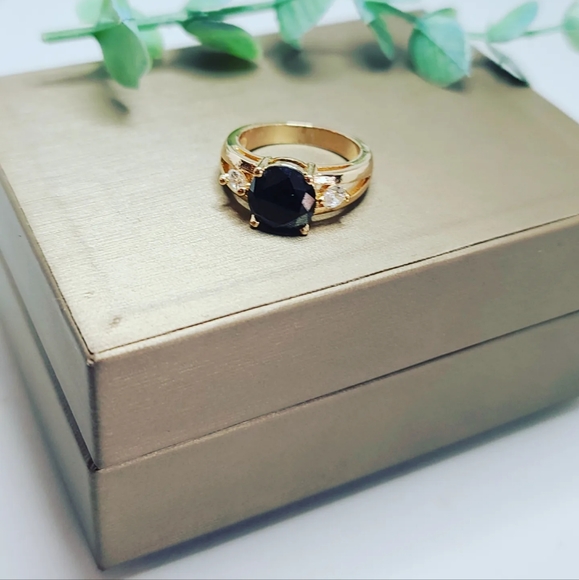 Dark Grey Rhinestones rings - Picture 1 of 3